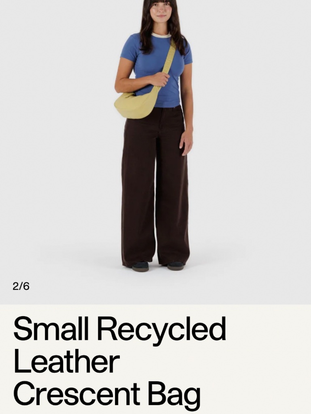 Small Recycled Leather Crescent Bag